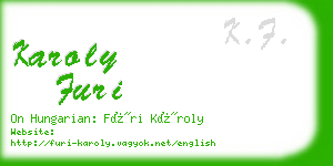 karoly furi business card
